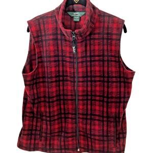 Woolrich Woolen Mills Women's Size Large Red Black Hunt Full Zip